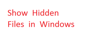 Show Hidden Files in Windows 10