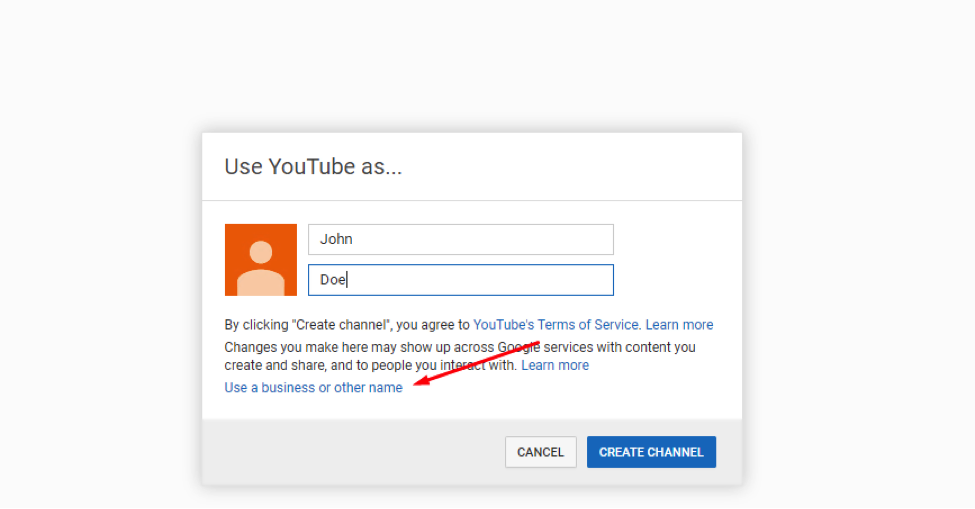 create a youtube account