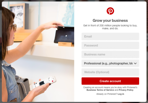 business account on Pinterest Platform