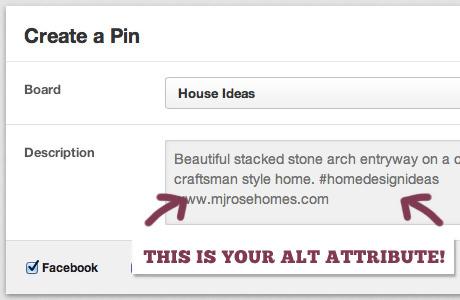 Adding description to your Pinterest Pin