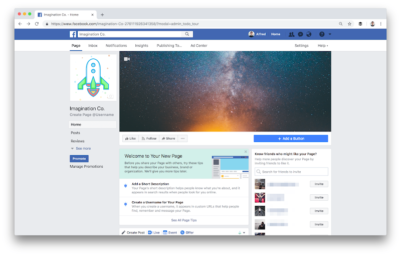 how to create facebook business page