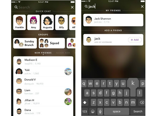 search friends on snapchat